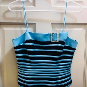 Satin ribbed bodice corset top